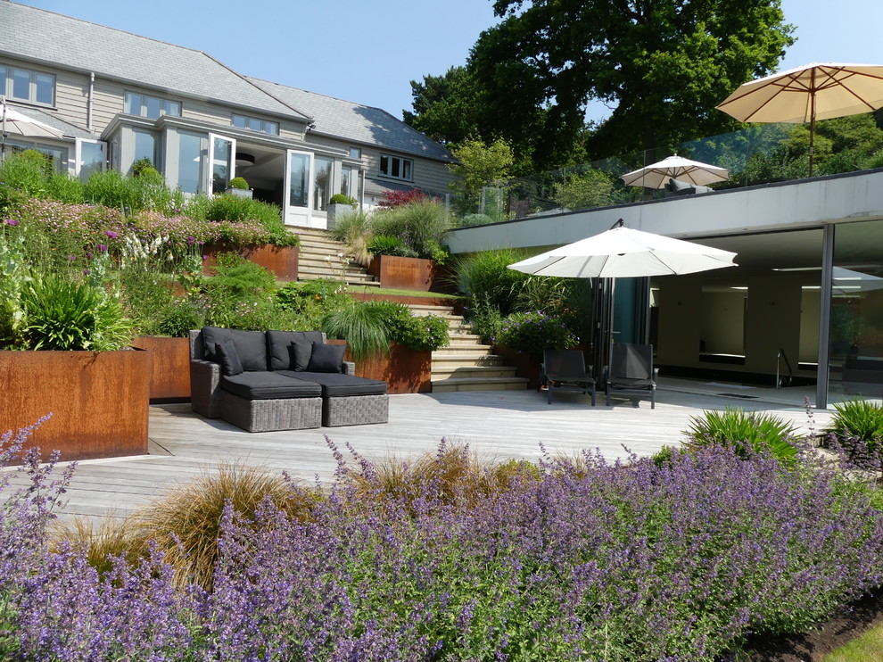 Inspiration for a contemporary landscaping in Surrey.