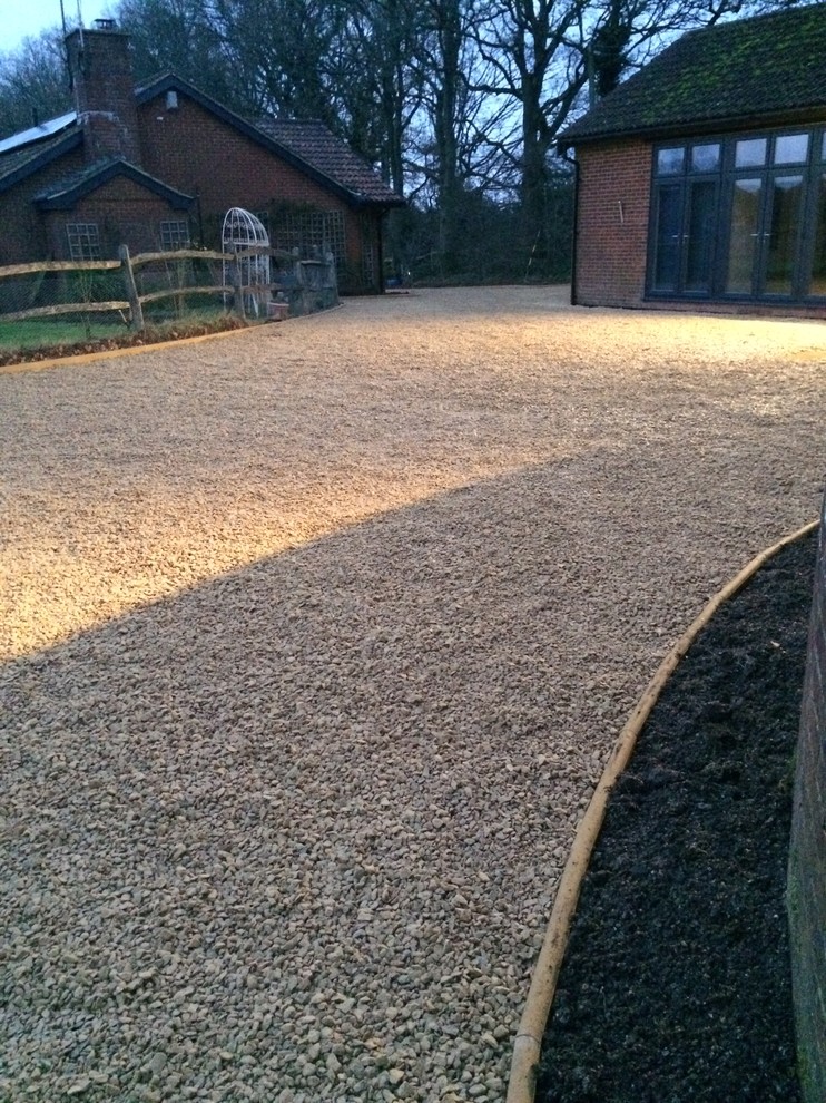 New driveway with Cotswold chippings Landscape Surrey by GRG Diggers & Groundwork Ltd Houzz