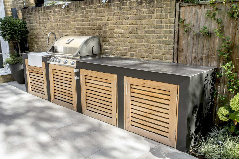 Outdoor kitchen on patio - Contemporary - Landscape - London - by Kate ...