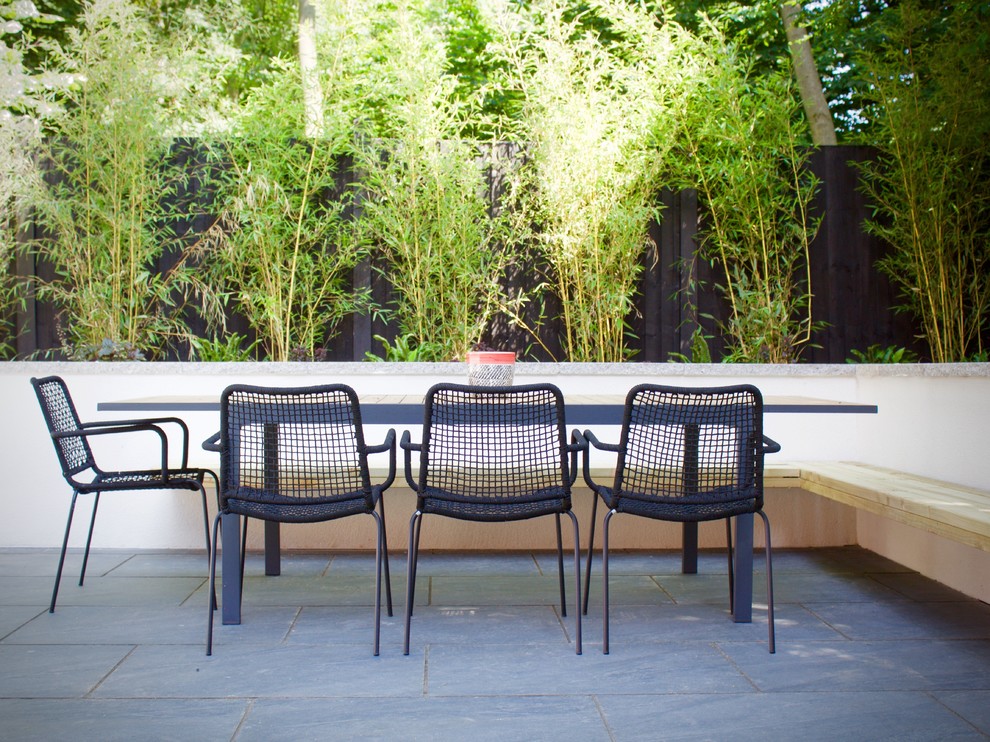 Inspiration pour une terrasse arrière minimaliste.