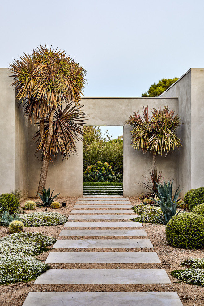 Photo of a contemporary full sun garden with a garden path.