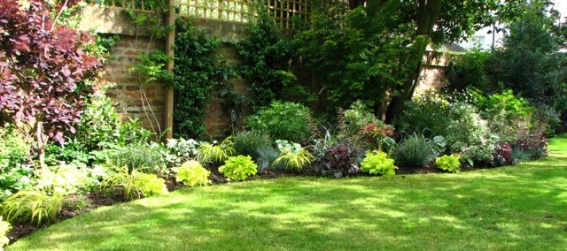 Design ideas for a medium sized rural back full sun garden for summer in Surrey with gravel.