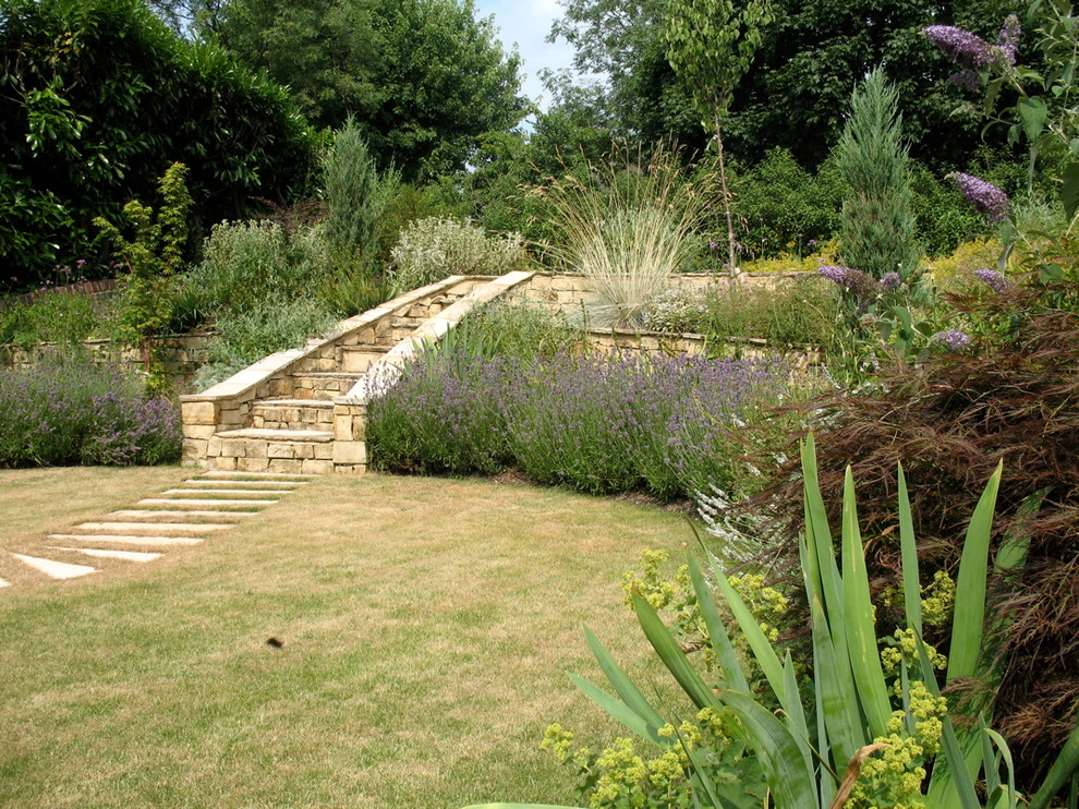 Design ideas for a mediterranean garden steps in London.