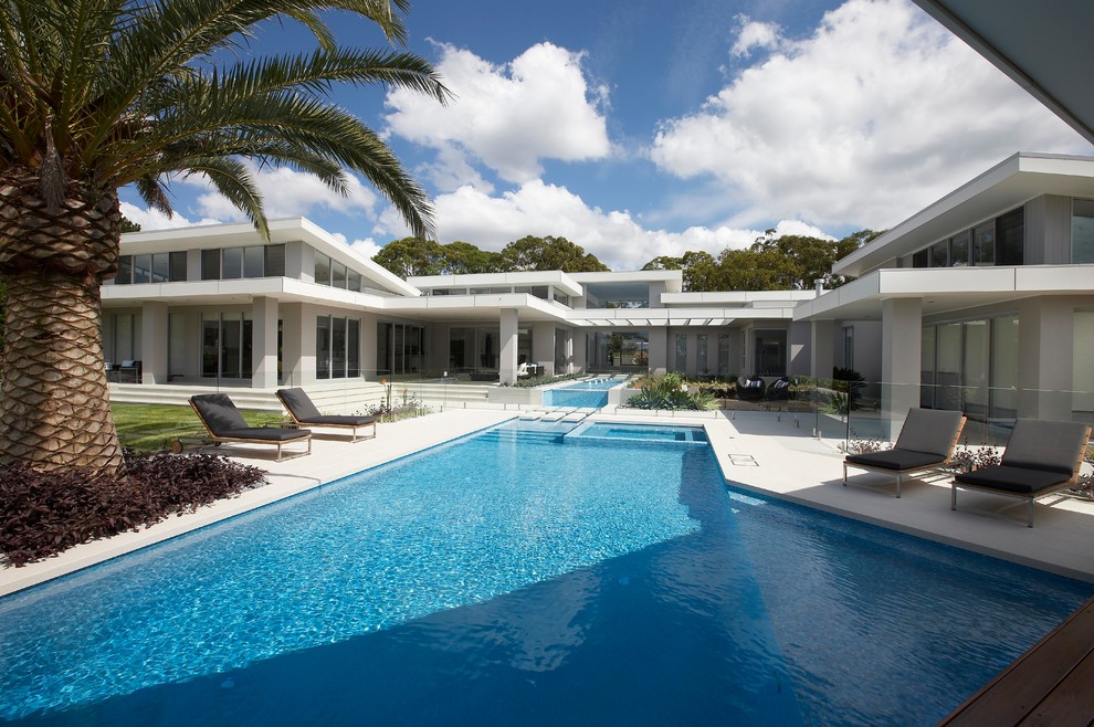 This is an example of a contemporary swimming pool in Sydney.
