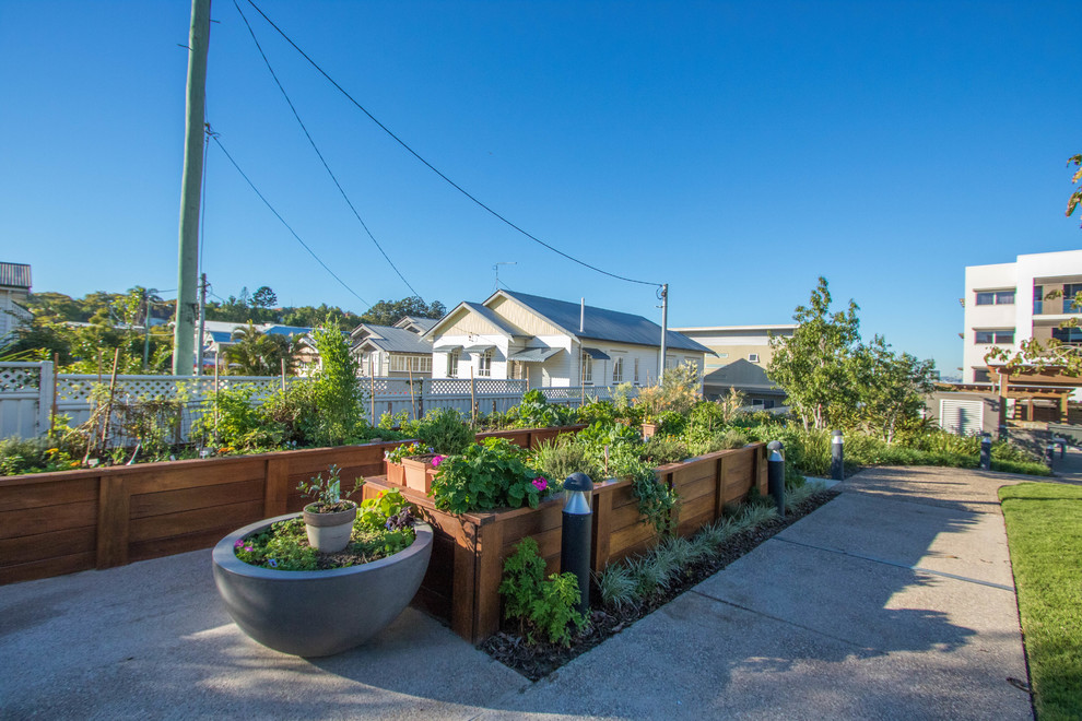 Стильный дизайн: солнечный огород на участке среднего размера на заднем дворе в стиле рустика с хорошей освещенностью - последний тренд