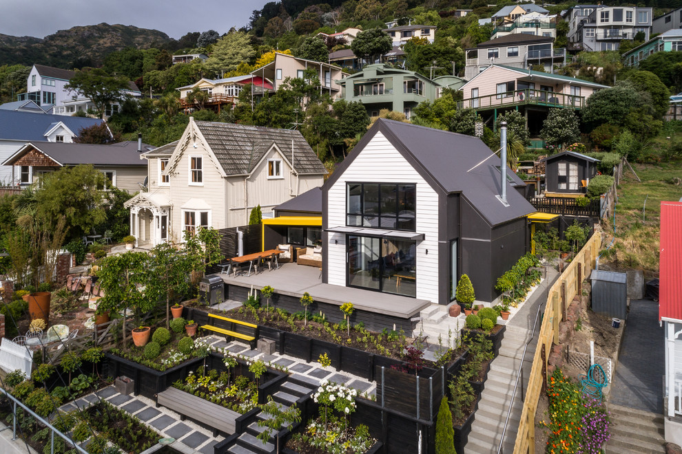Moderner Garten in Christchurch