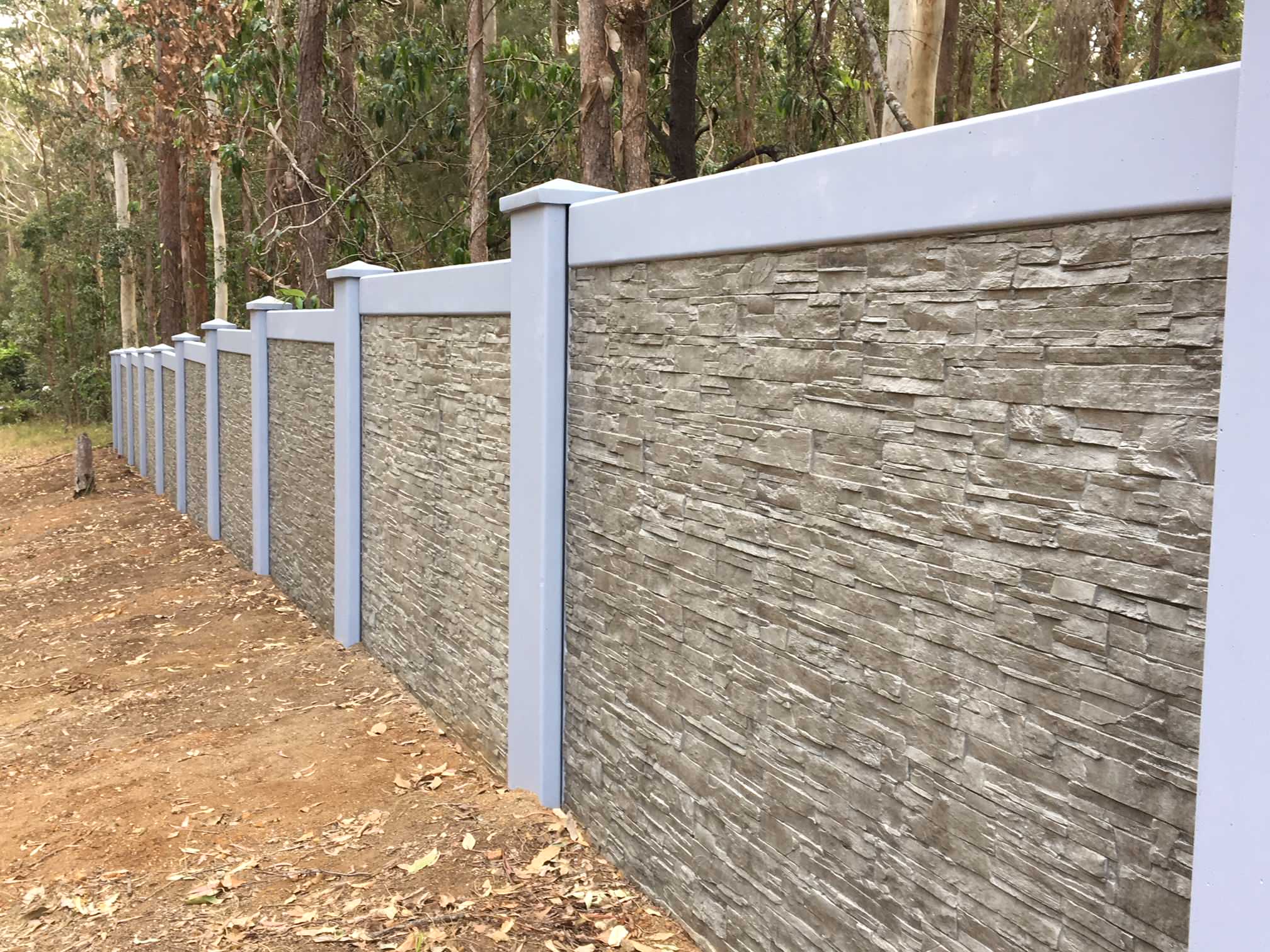 concrete wall fence designs