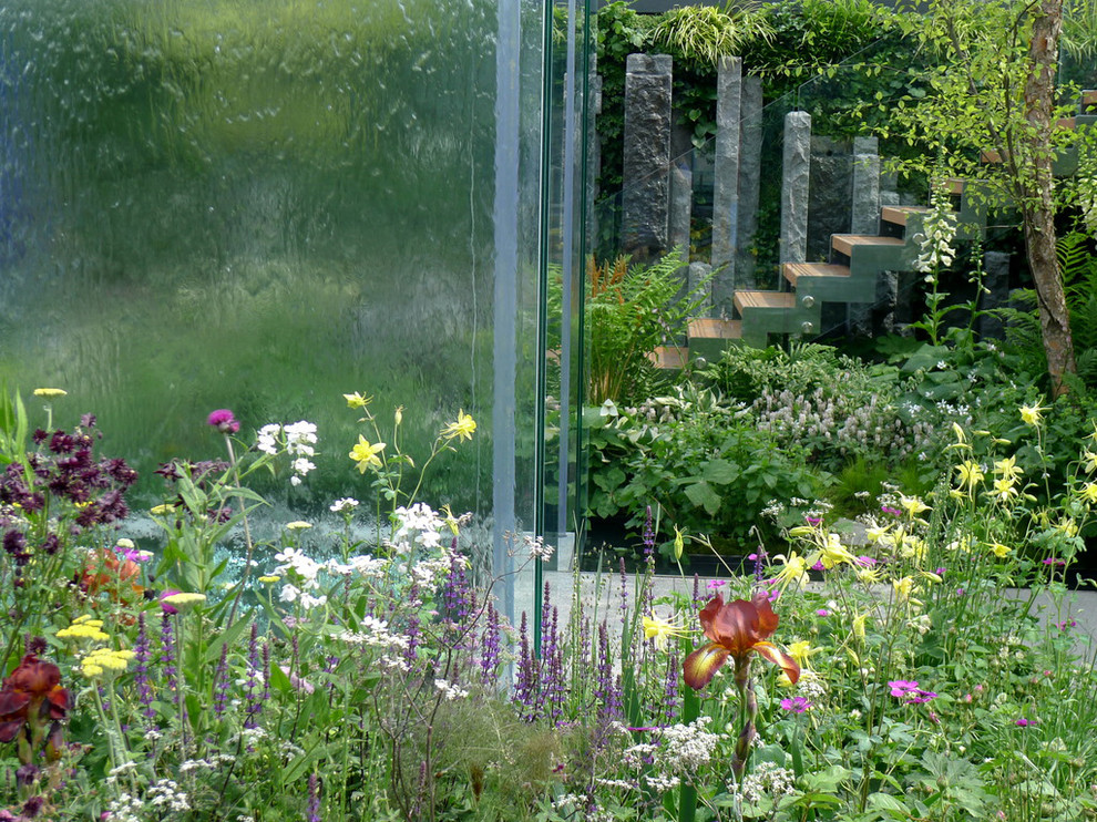 Design ideas for a small contemporary garden in Surrey.
