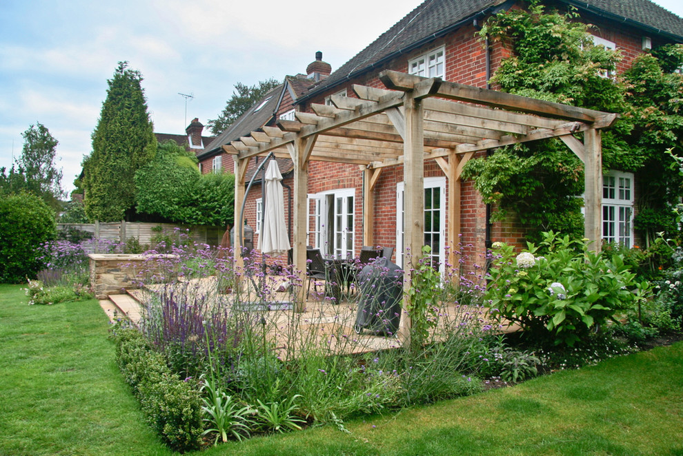Photo of a contemporary back full sun garden in Hampshire.