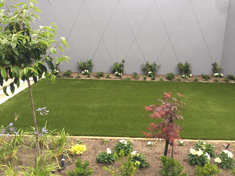 Ispirazione per un giardino minimal esposto in pieno sole di medie dimensioni e in cortile in primavera con pavimentazioni in cemento
