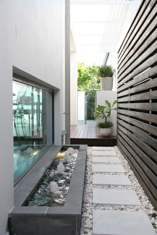 Water Features Modern Landscape Brisbane by Brannelly Outdoor
