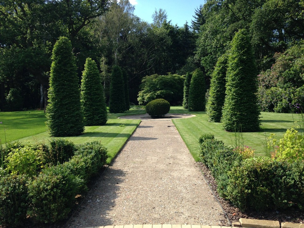 Traditional formal garden in Buckinghamshire.