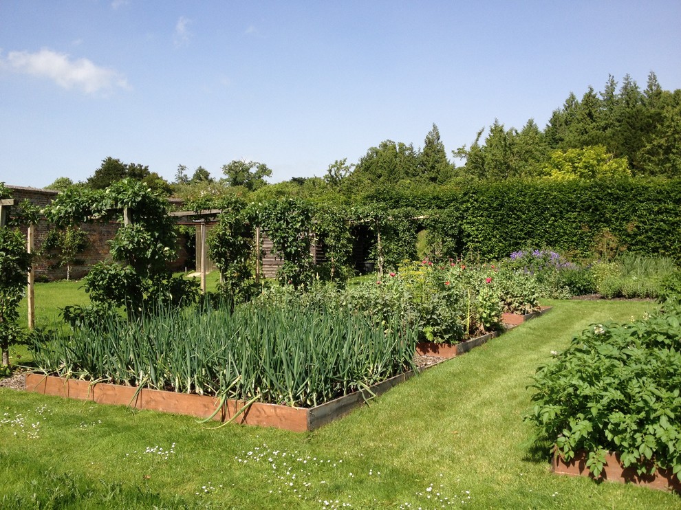 Farmhouse garden in Hampshire.