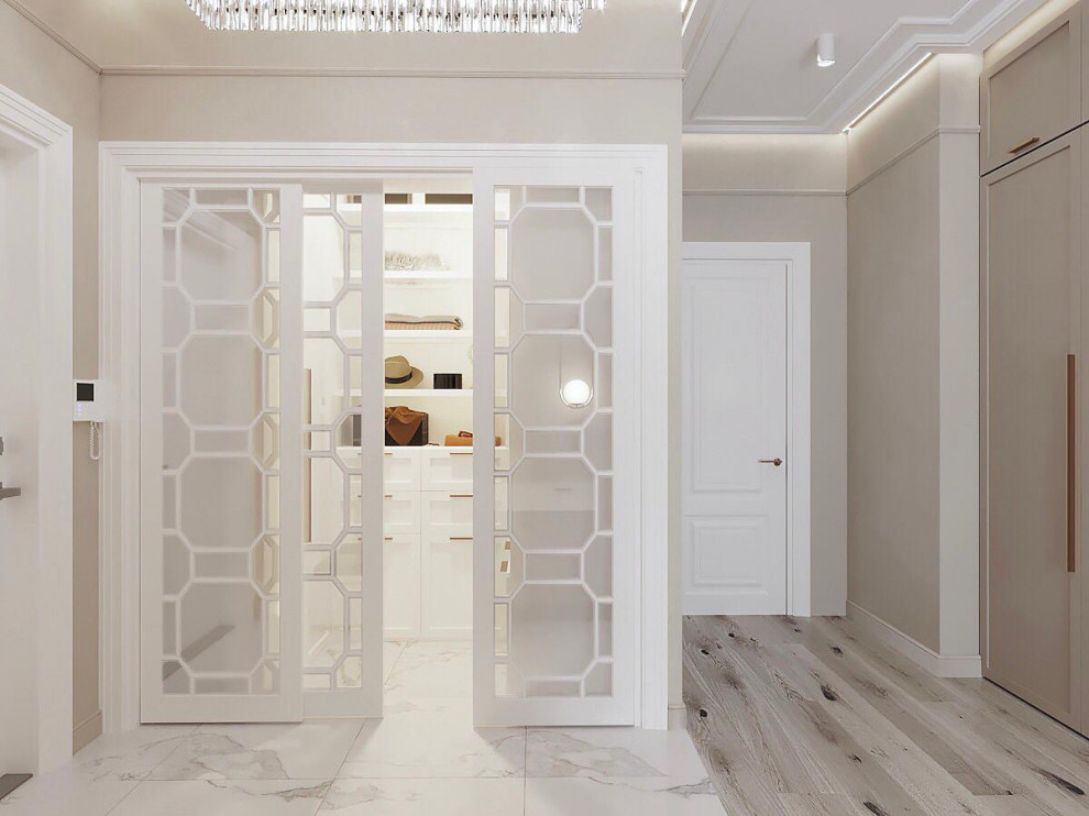 Inspiration for a contemporary closet remodel in Moscow
