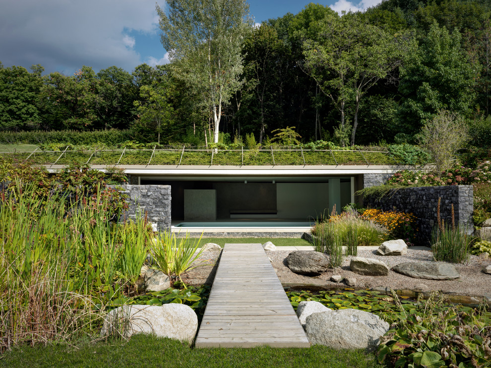 Foto di un giardino formale minimal in cortile con pedane