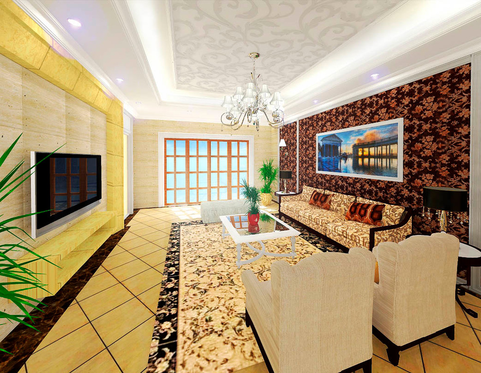 Apartment art deco Contemporary Living Room Other by