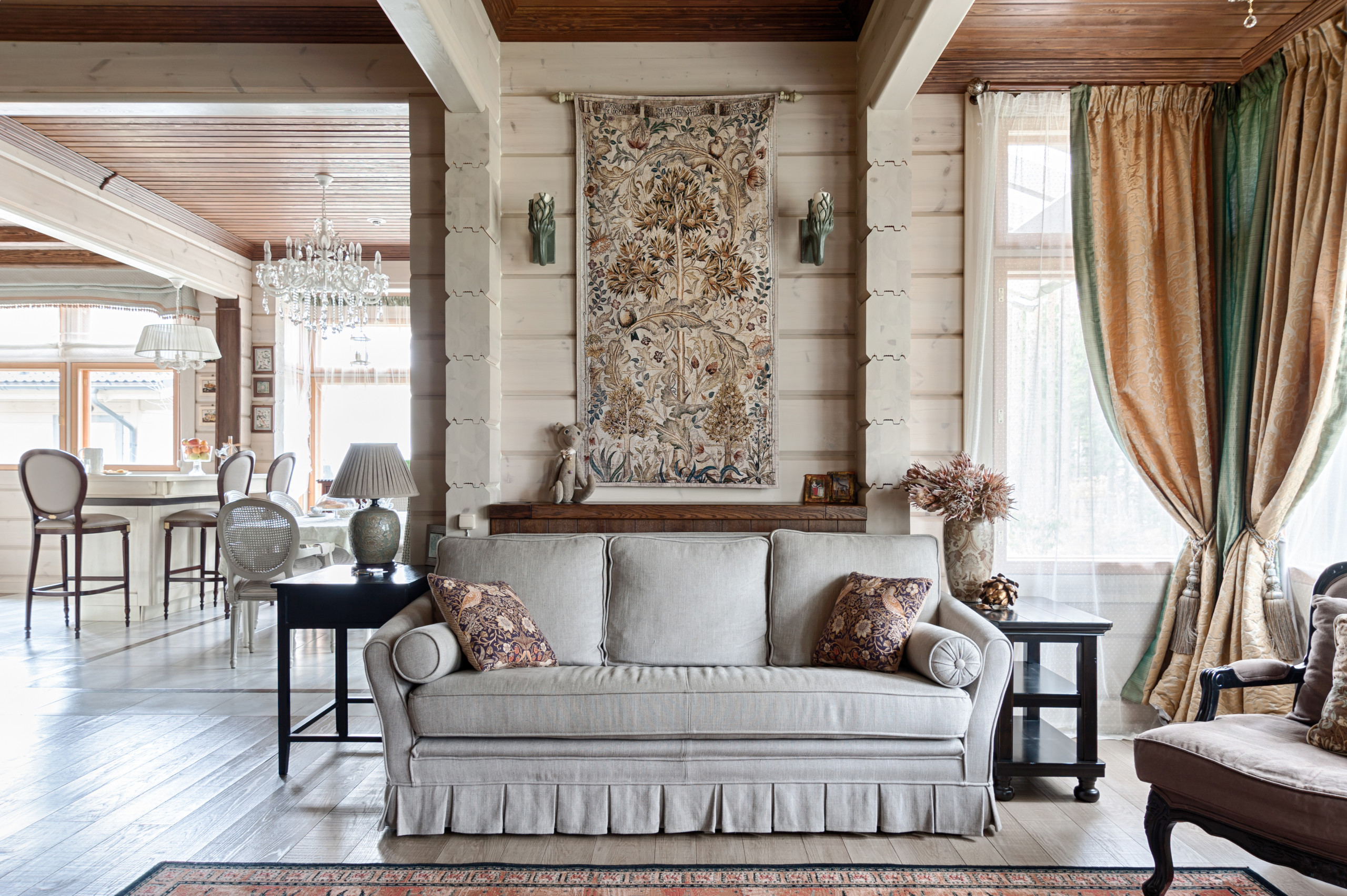 75 Mediterranean Light Wood Floor Living Room Ideas You'll Love - November,  2022 | Houzz