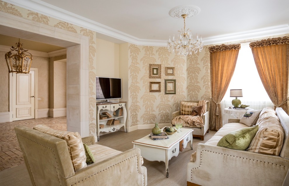 Inspiration for a timeless living room remodel in Moscow