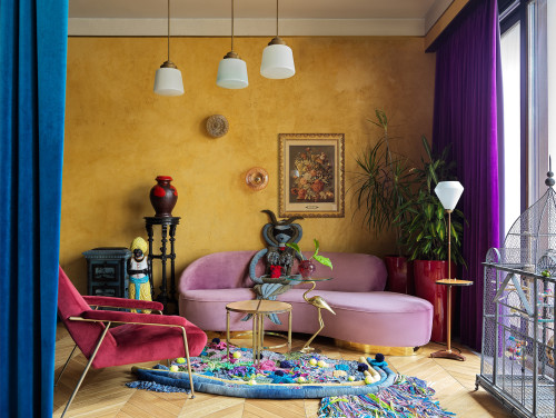 purple and brown living rooms