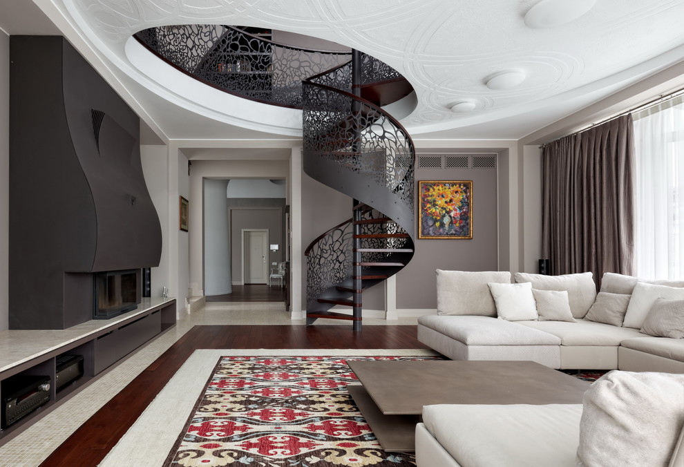 Photo of a contemporary living room in Moscow.