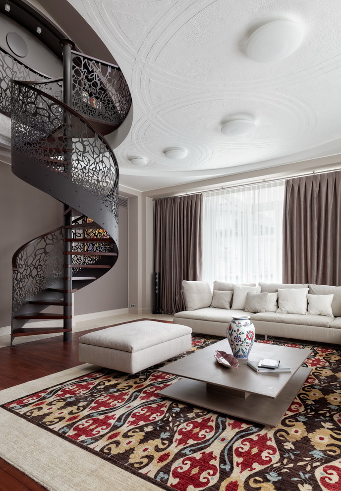 Inspiration for a transitional living room remodel in Moscow