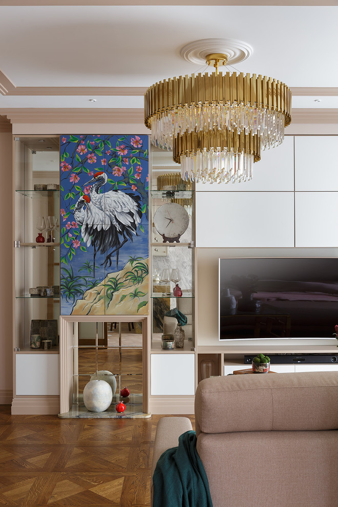 Living room - transitional living room idea in Saint Petersburg