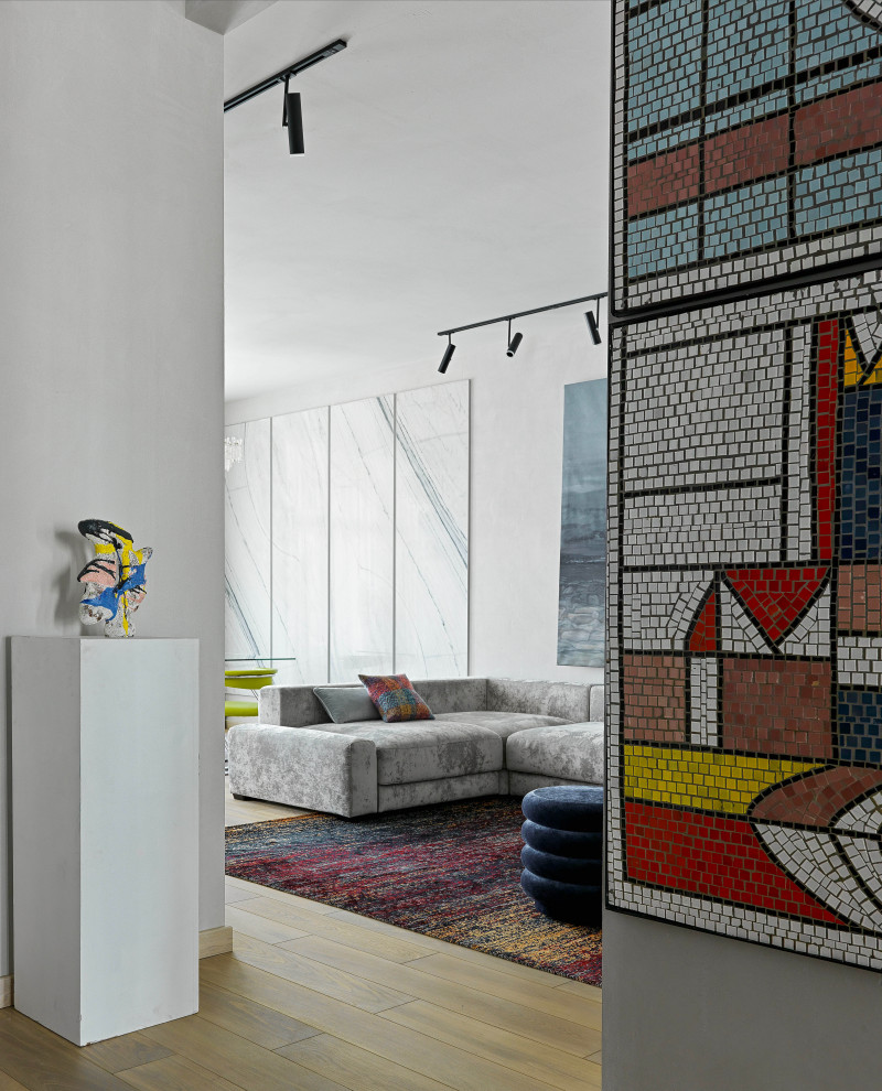 Свежая идея для дизайна: гостиная комната в современном стиле - отличное фото интерьера