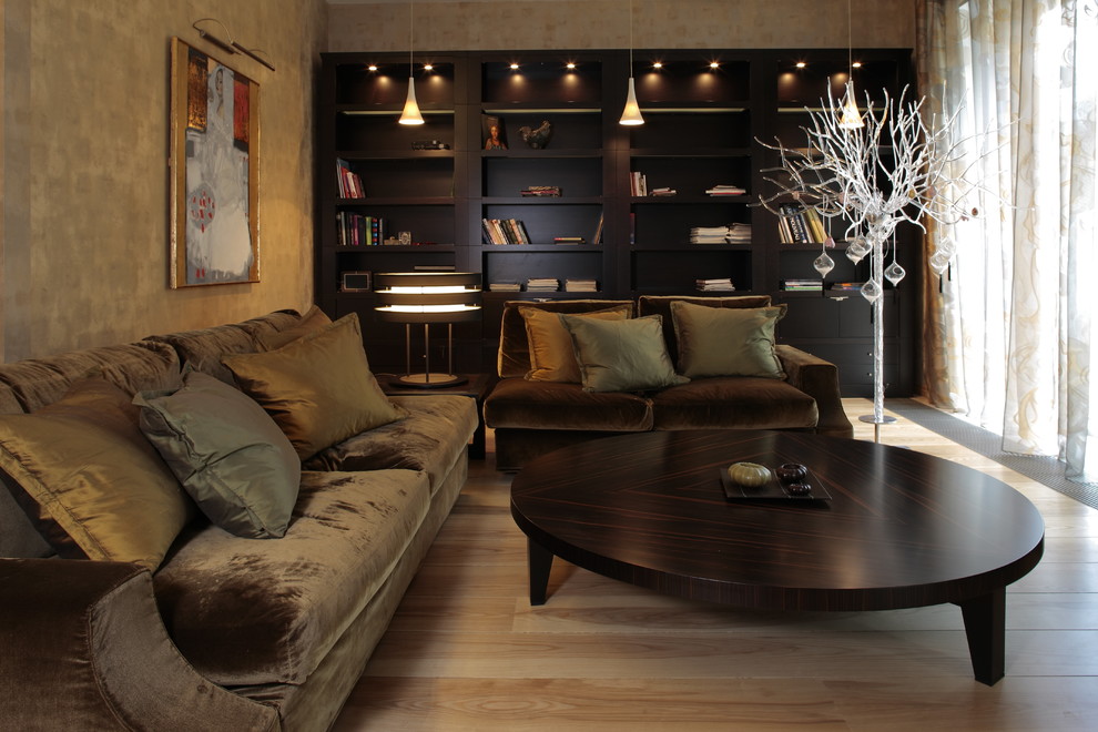 Example of a classic living room design in Moscow