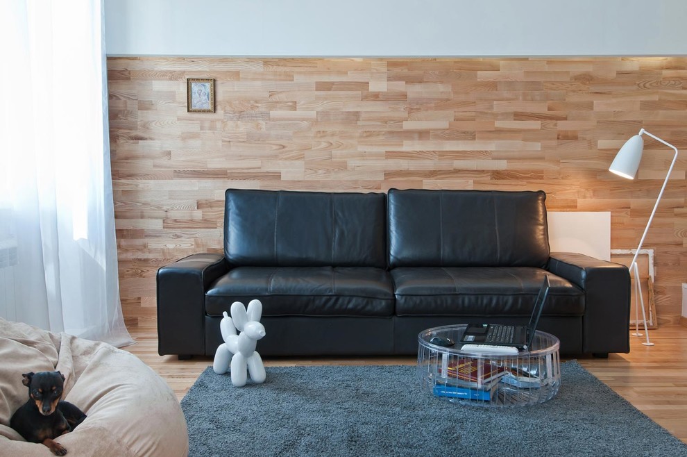 This is an example of a contemporary living room in Novosibirsk.