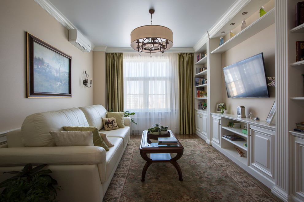 Transitional living room photo in Moscow
