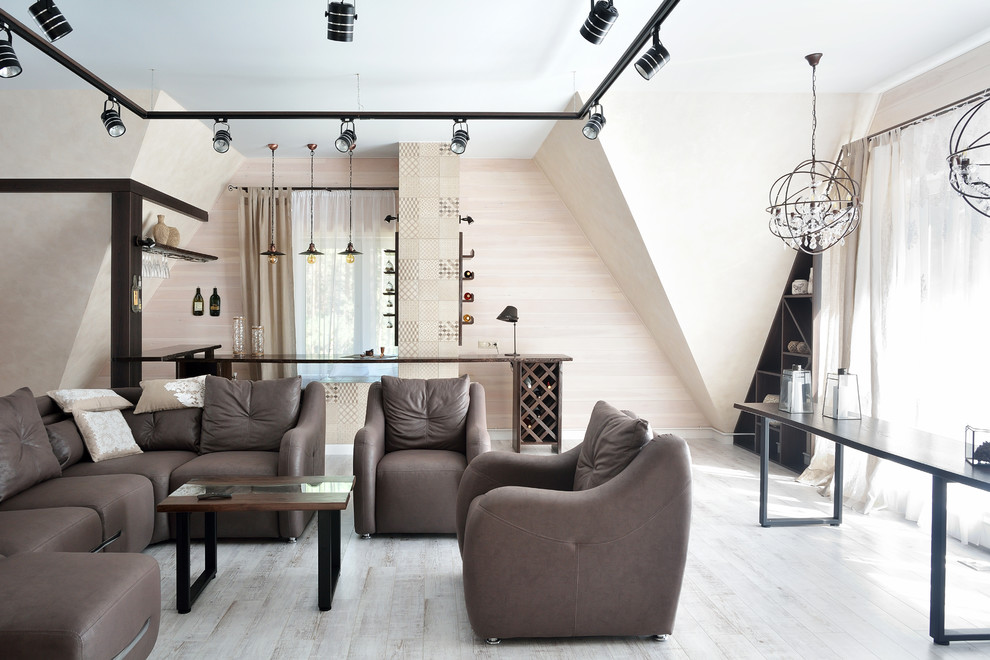 Источник вдохновения для домашнего уюта: гостиная комната среднего размера в стиле рустика