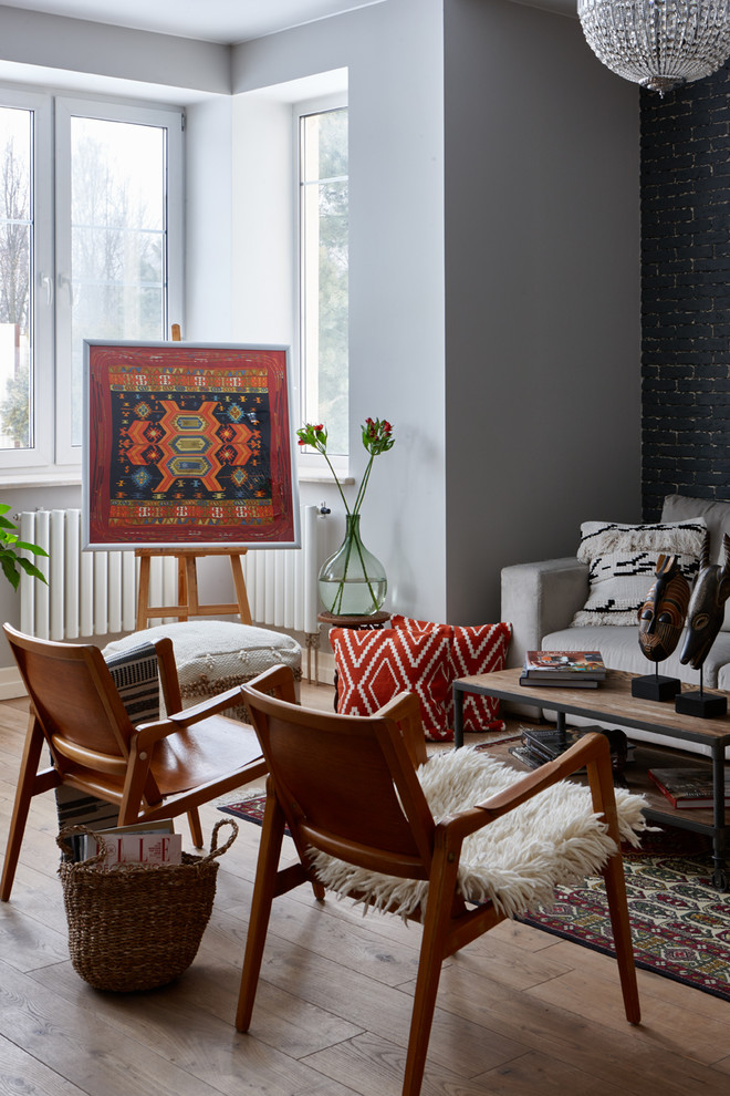 Inspiration for an eclectic living room remodel in Moscow