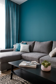 ターコイズブルーの北欧スタイルのおしゃれなリビングのインテリア実例画像 21年9月 Houzz ハウズ ターコイズブルーの北欧スタイルのおしゃれなリビングのインテリア実例画像 21年9月 Houzz ハウズ