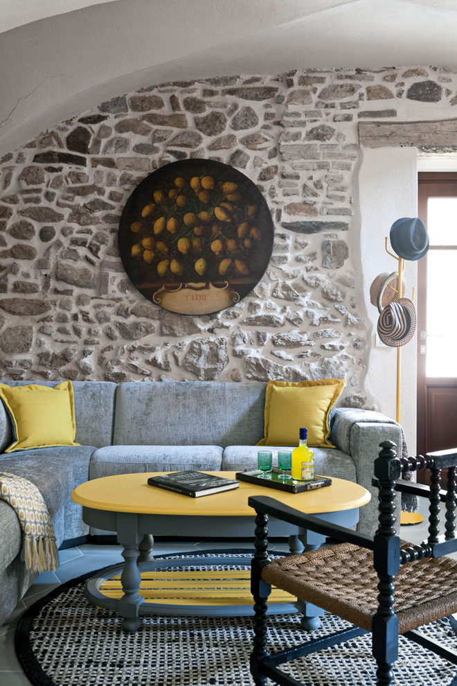 Living room - mediterranean living room idea