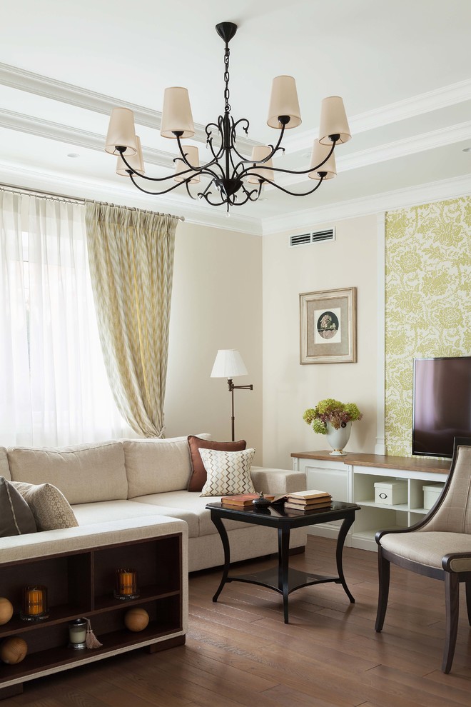 Inspiration for a timeless living room remodel in Moscow