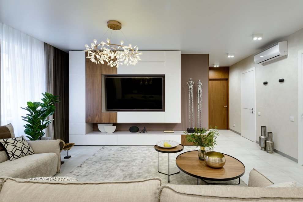 Inspiration for a contemporary living room remodel in Novosibirsk