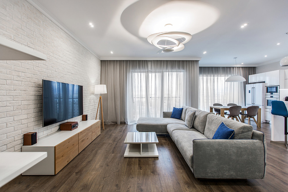 Стильный дизайн: объединенная гостиная комната в скандинавском стиле - последний тренд