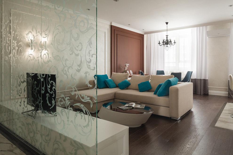 Стильный дизайн: объединенная гостиная комната в современном стиле - последний тренд
