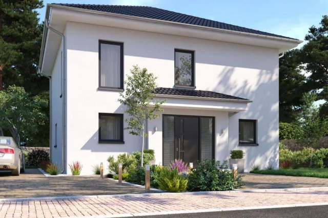 Opus Stadtvilla mit stilvollem Eingangsbereich und vielen bodentiefen