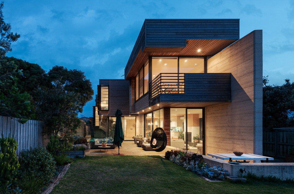 Design ideas for a coastal house exterior in Geelong.