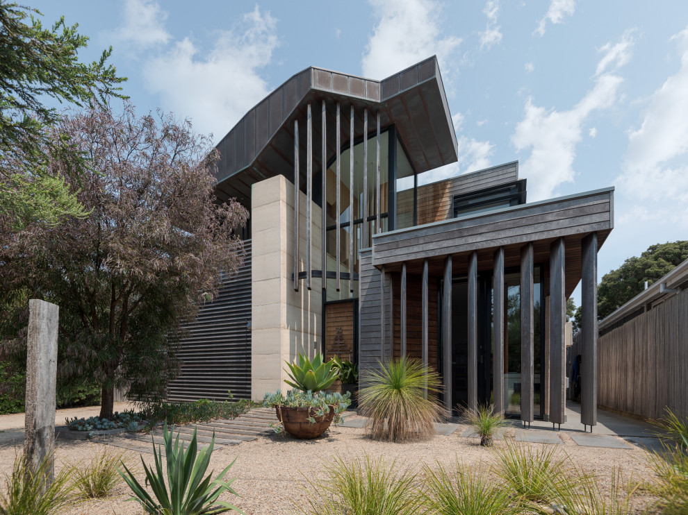 Example of a beach style exterior home design in Geelong