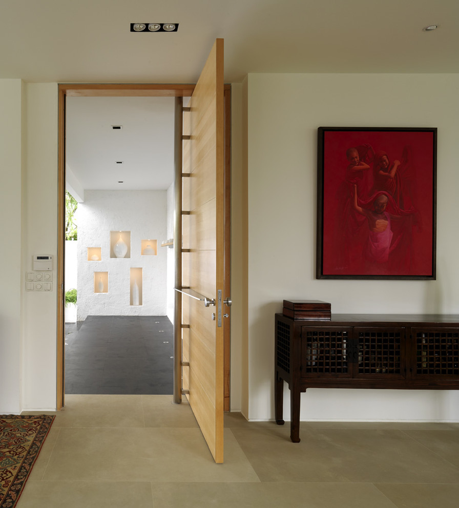 Inspiration for a mid-sized contemporary hallway remodel in Singapore
