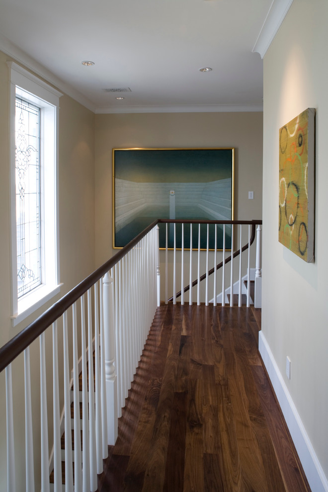 Example of an arts and crafts hallway design in Houston