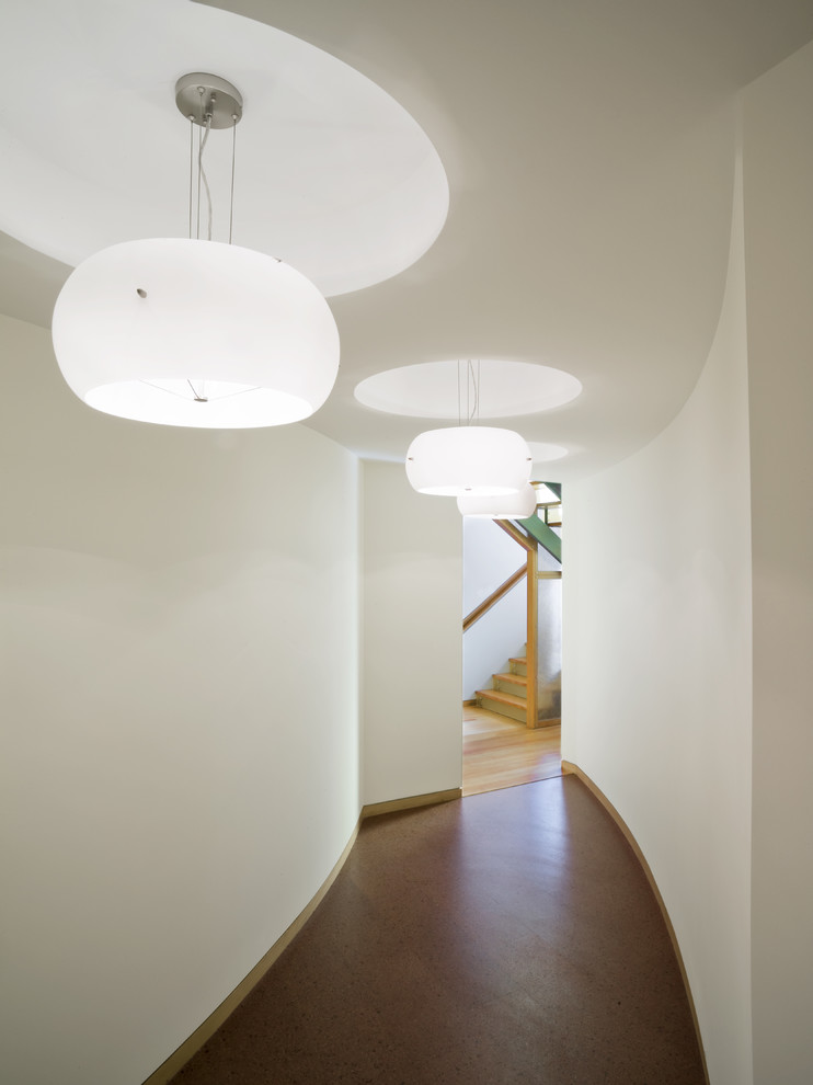 Идея дизайна: коридор в современном стиле с пробковым полом