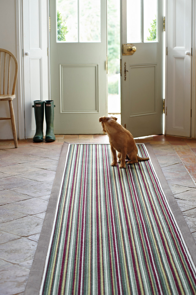 Hallway - contemporary carpeted hallway idea in Hampshire