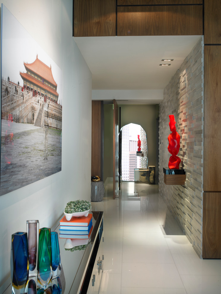 Inspiration for a contemporary hallway remodel in Miami