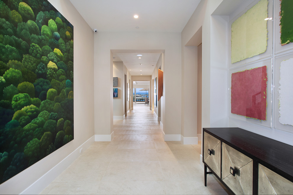 Hallway - contemporary hallway idea in Orange County