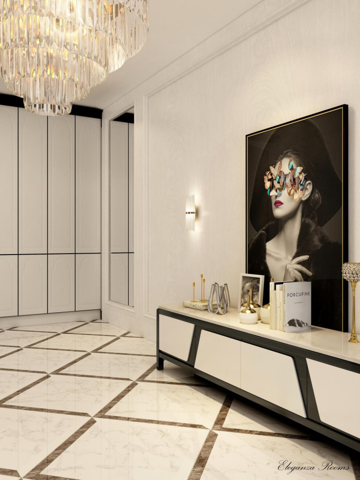 Black and White Hallway Modern Hall Los Angeles by Eleganza
