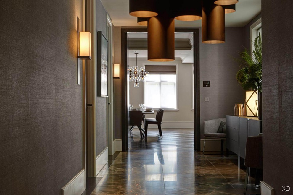 Brompton Apartment Modern Hallway & Landing London by Xavio
