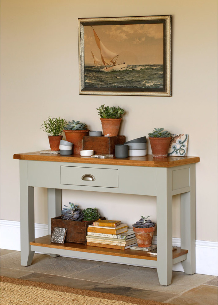 Caldecote French Grey Narrow Hall Table - Country - Hallway & Landing ...